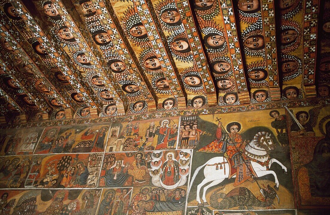 Dekoriertes Inneres der Debre Berhan Selassie Kirche