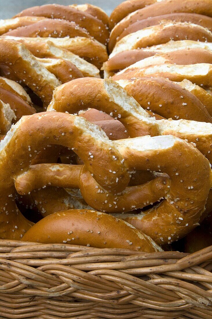 Pretzels In A Basket, Close Up