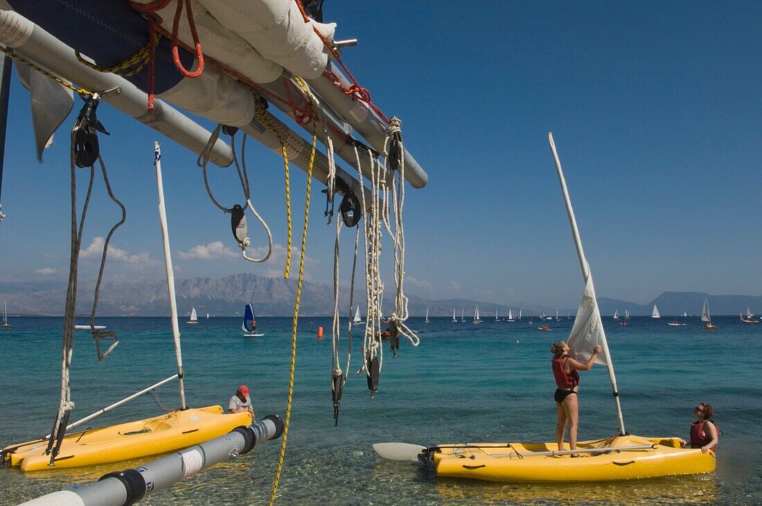 Sail Boats At Resort On Lefkas.