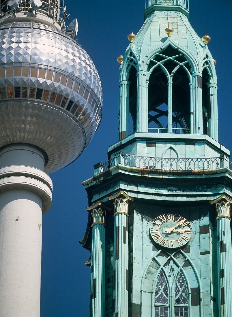 Marien Church And Fernsehturm Towers