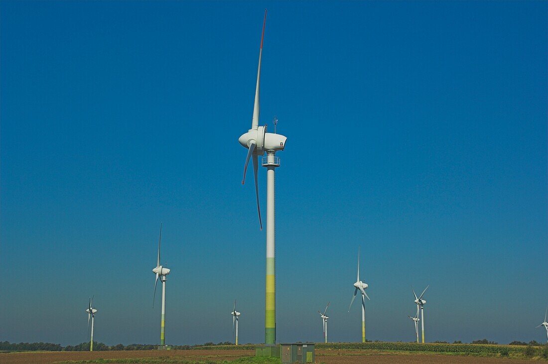 Wind Turbines In Wind Farm