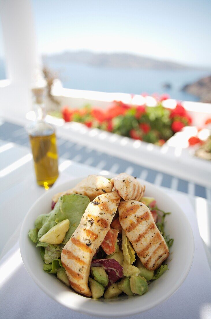 Chicken Salad On Table In Coastline Cafe