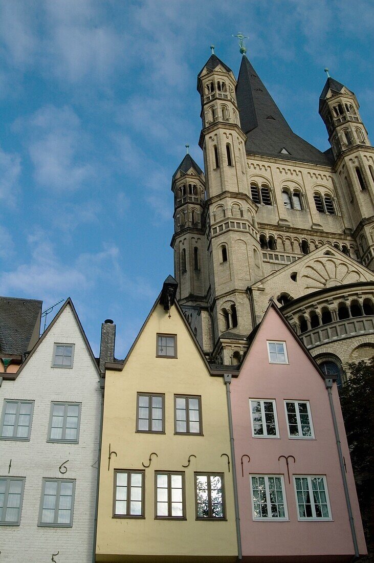 Gabled Buildings At Fischmarkt With Gross St Martin Behind