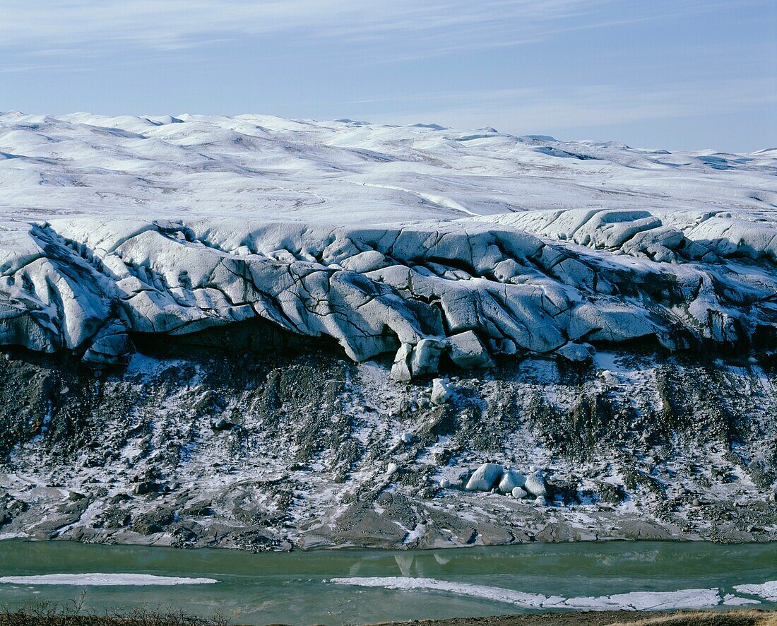 Frozen Glacier At Kangerlussuaq