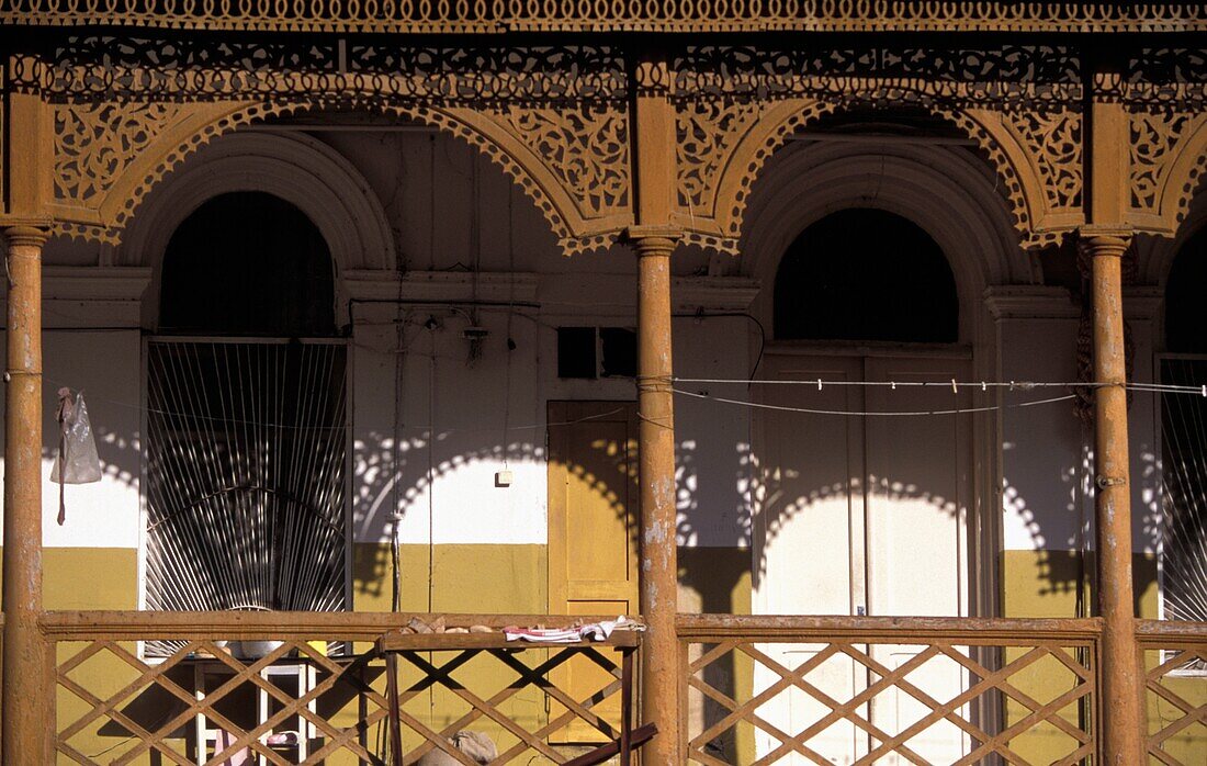 Ornate Porch On House In Tbilisi, Close Up