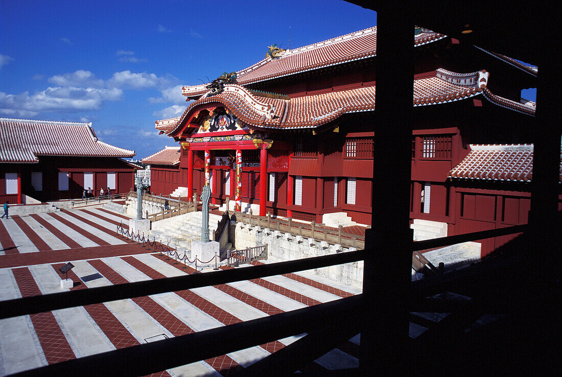 View Of Buildings And Courtyard At Shuri Castle