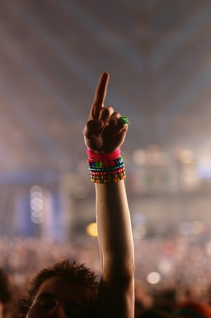 Man Cheering At Homelands Festival, Close Up