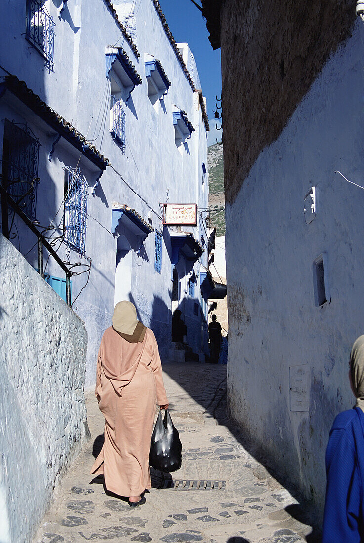 Woman Walking Down Alley, Chaouen
