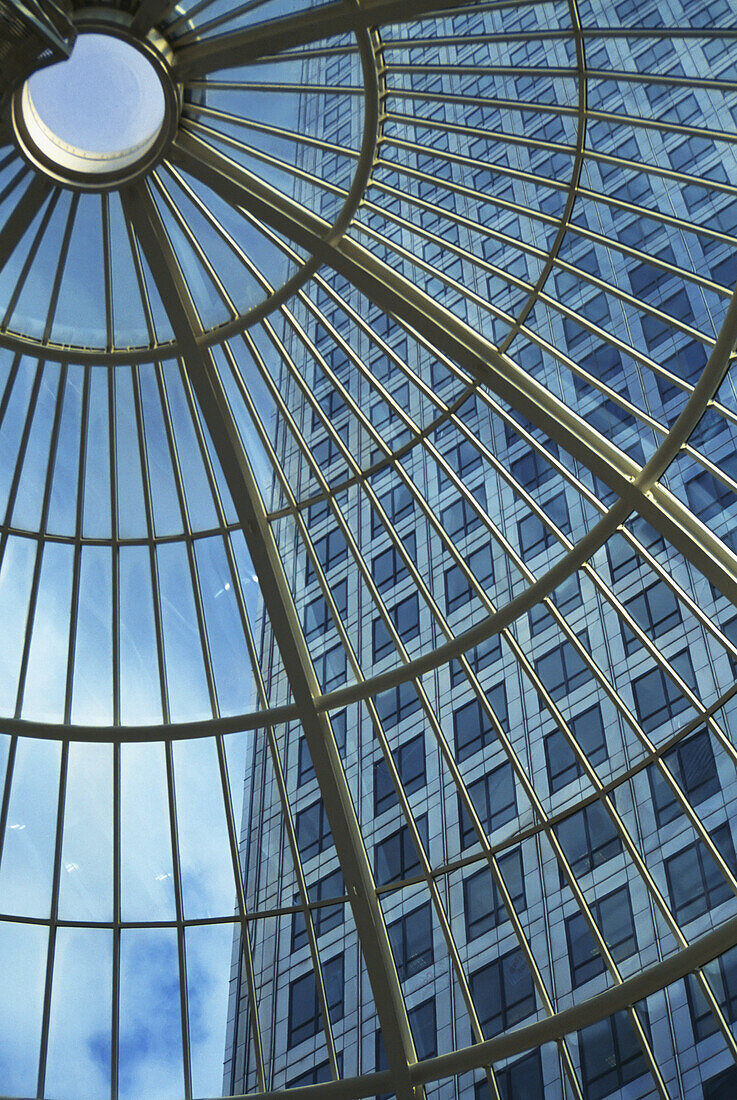 Glass Atrium And Office Building In Canary Wharf