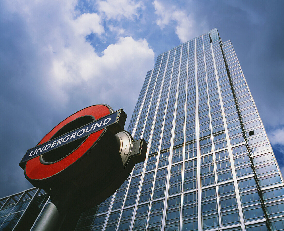 Underground Sign At Canary Wharf