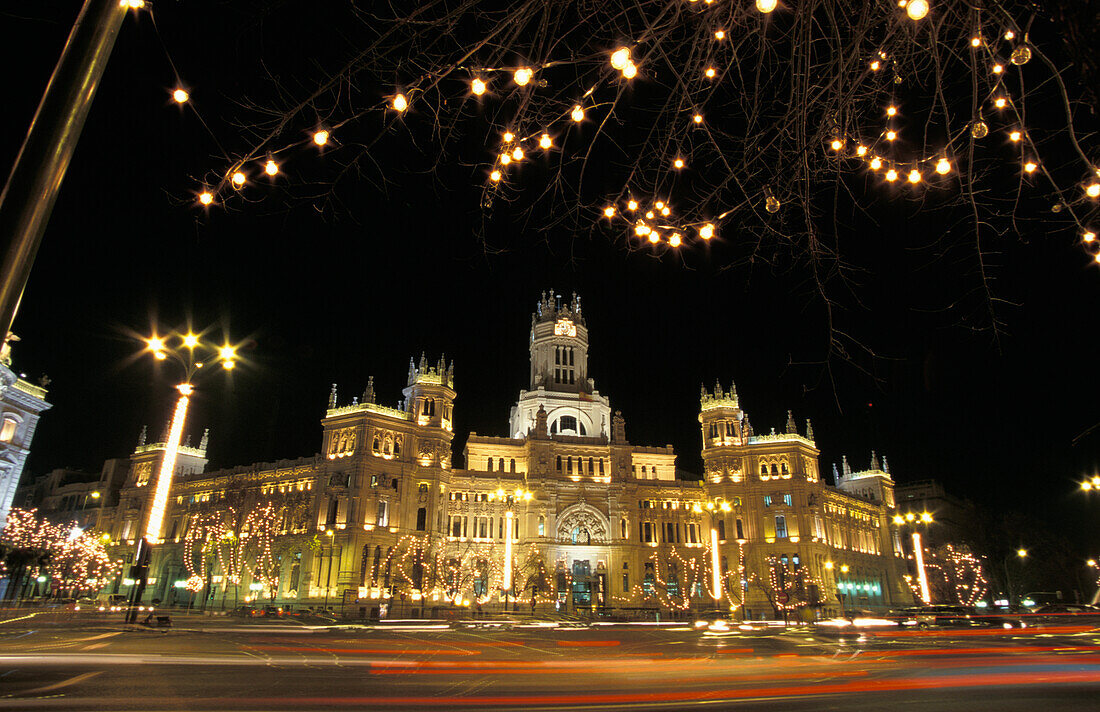 Post And Telecommunications Museum With Light Trails