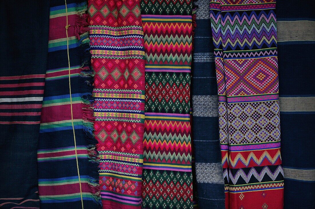 Colorful Traditional Mizo Textiles, Close Up