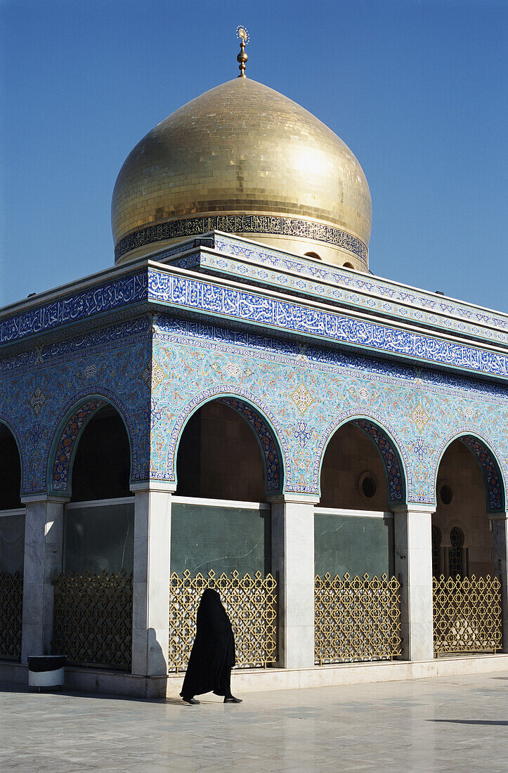 Muslim Woman Walking By Tomb Of Fatima's Daughter At Zainab Mosque