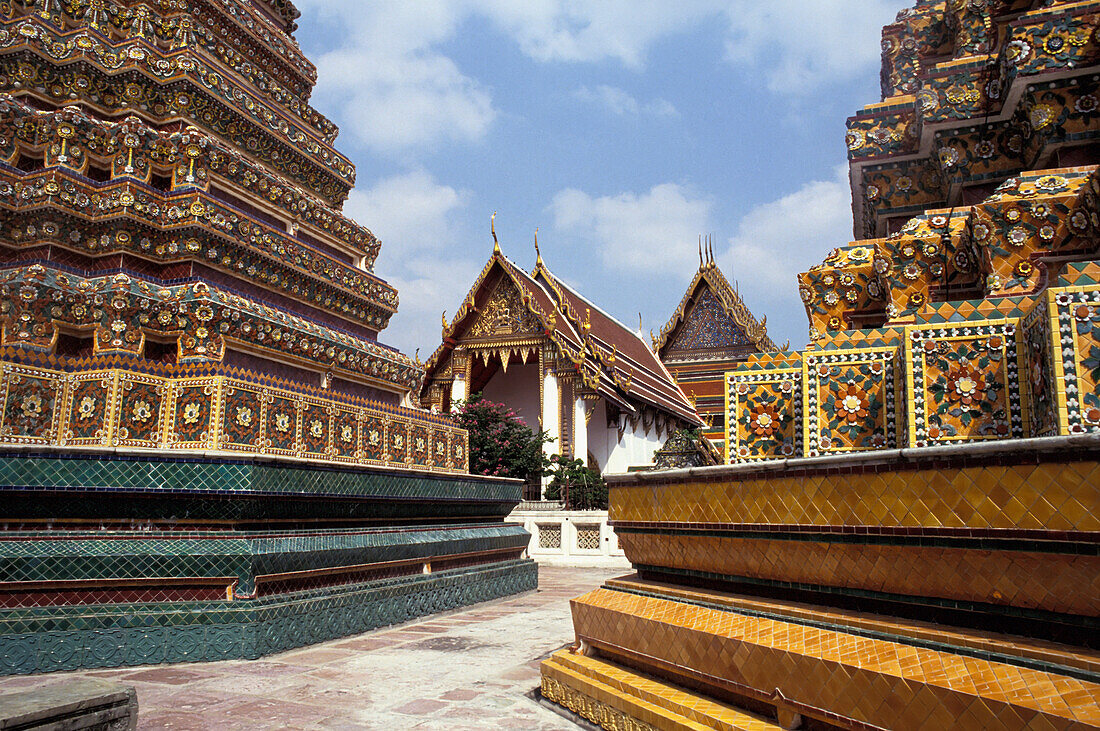 Colorful Stupas At Wat Pho