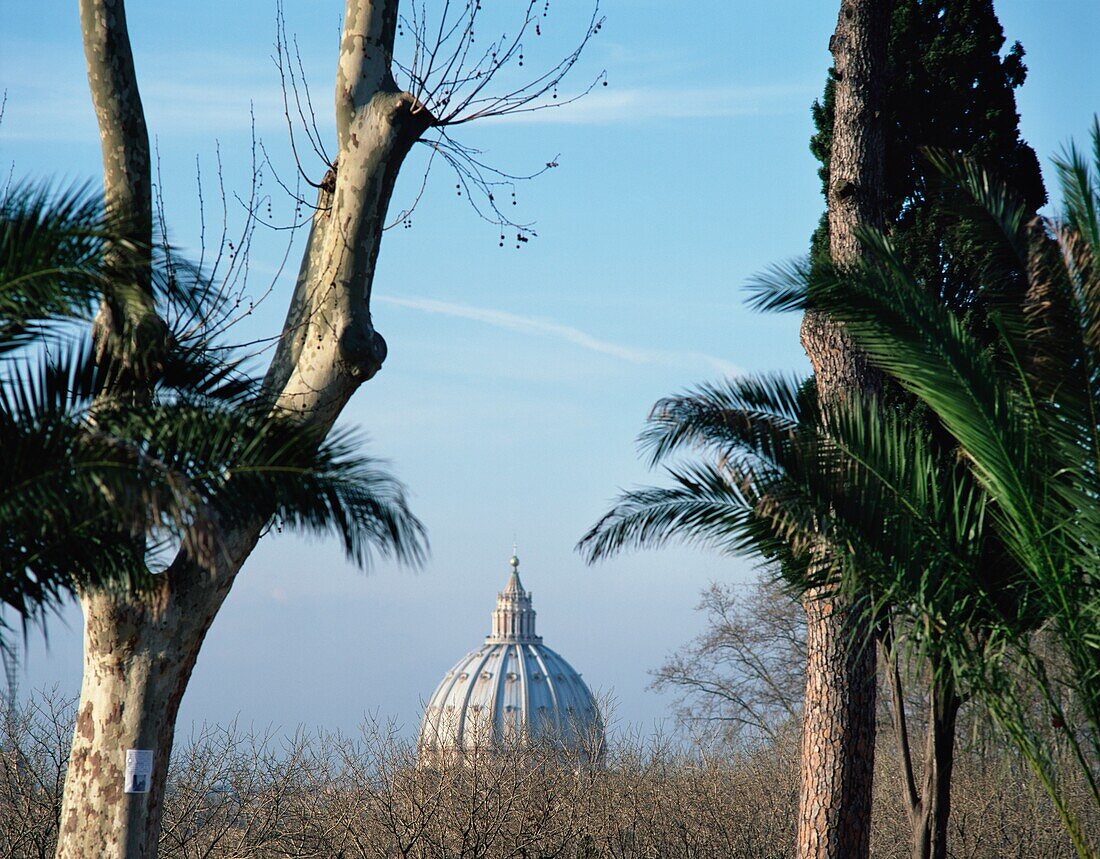 Dome Of St. Peters Basilica As Seen From Passagi Del Gianicolo