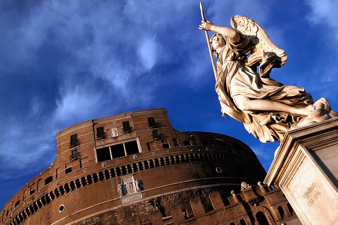 Castel Sant'angelo And Angel On The Ponte Sant'angelo