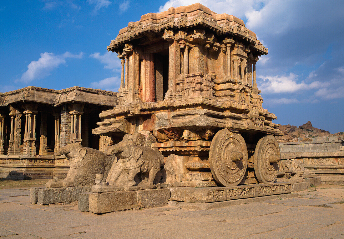 Vitala Temple Stone Chariot From The Historic Vijayanagara Empire.