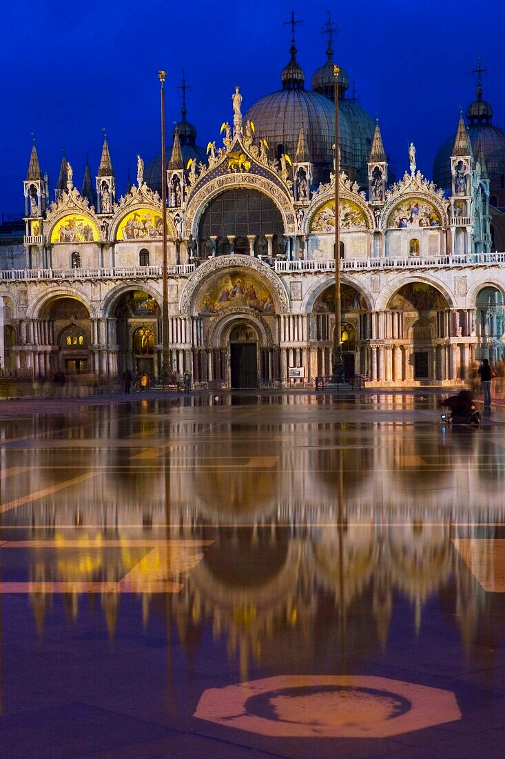 Piazza San Marco Flooded At Dusk