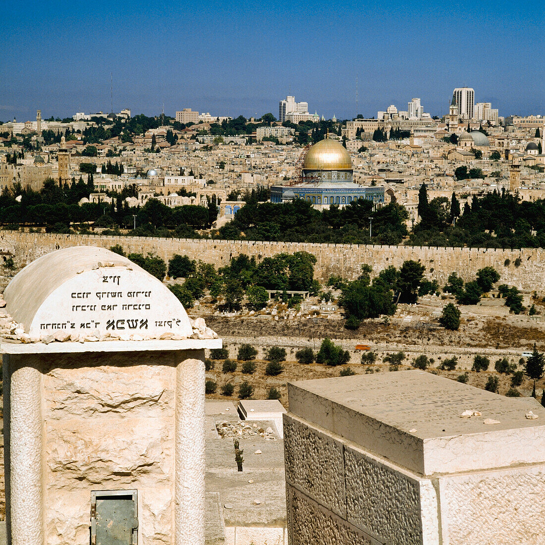 Old City As Seen From Mount Of Olives Cemetery