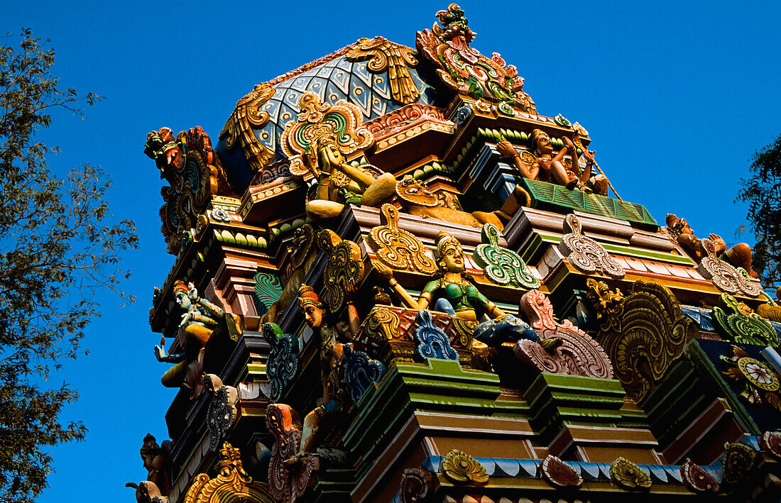 Colourful Temple Ornamentation, Close -Up