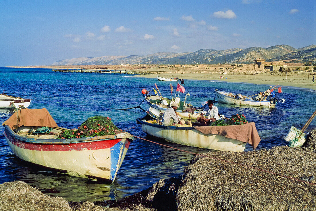 Fishermen's Boats On Shore At Ptolemais