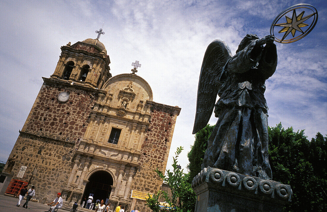 Angel Statue Outside Church In Square