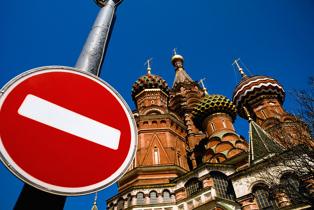 St Basil's Cathedral And Road Sign