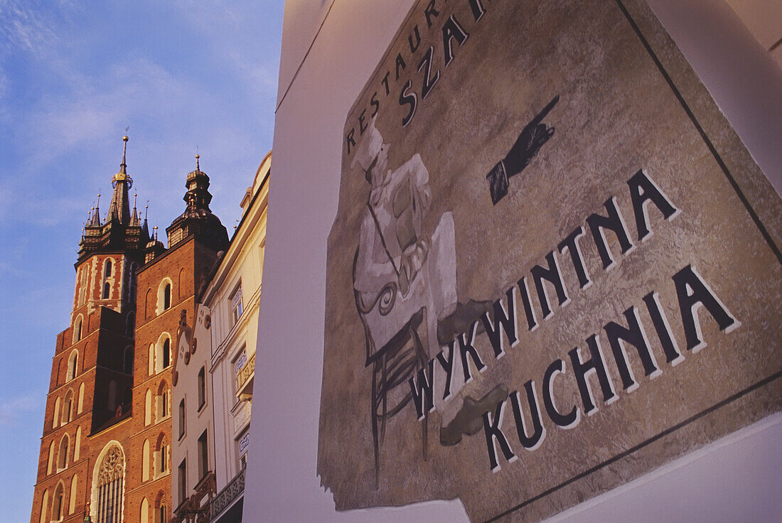 Saint Marys Church And Old Sign In Main Market Square