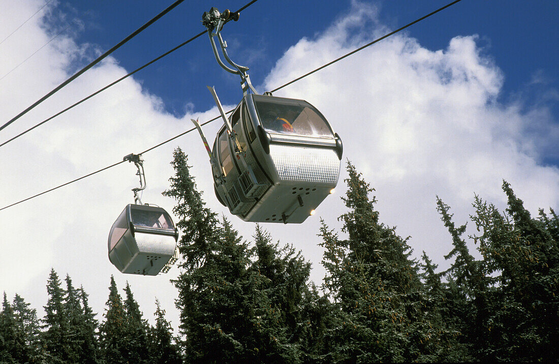 Cable Cars In Verbier