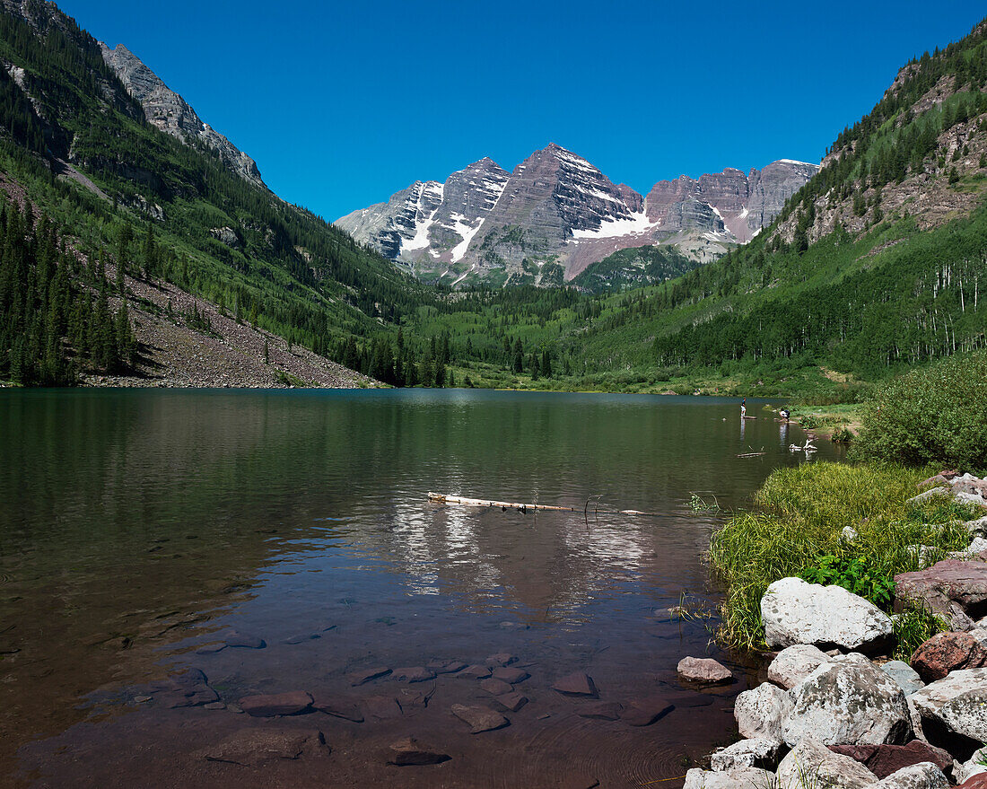 Maroon Bells, The Most Photographed Mountains In North America; Aspen, Colorado, United States Of America