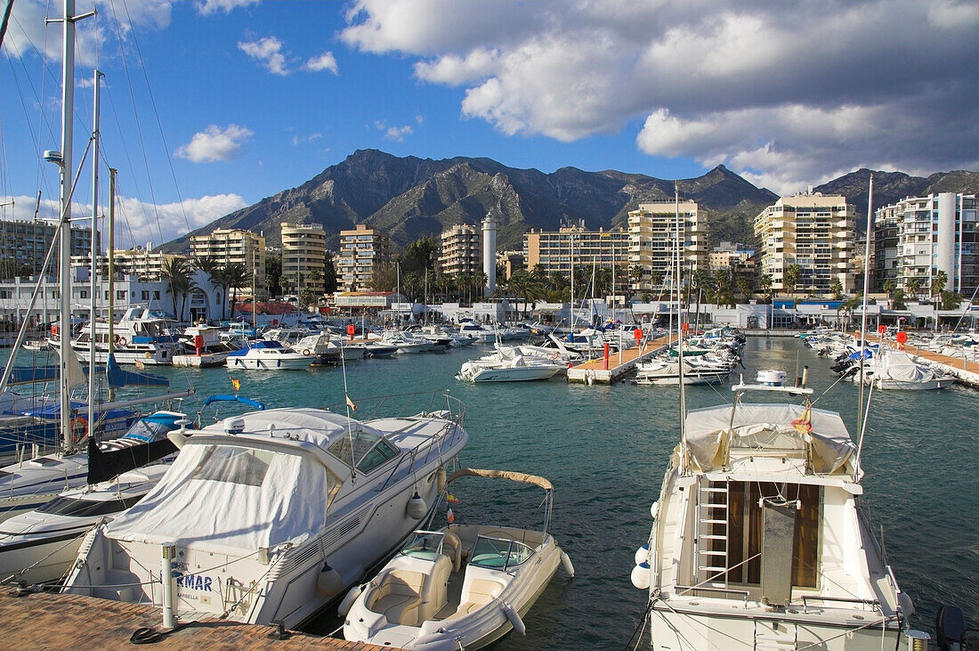 View Over Yachts In Marina In Marbella