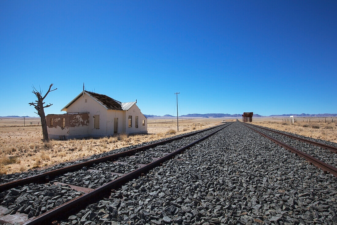 Old train station and abandoned house; Garub namibia