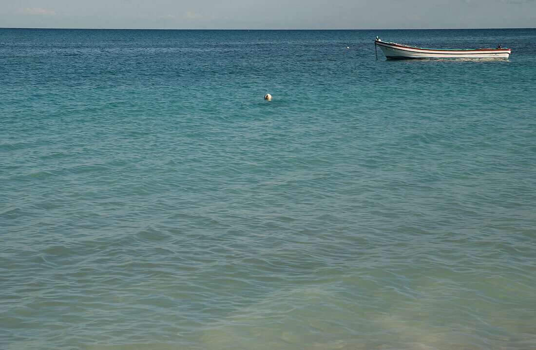 A Fishing Boat In The Water; Tulum, Mexico