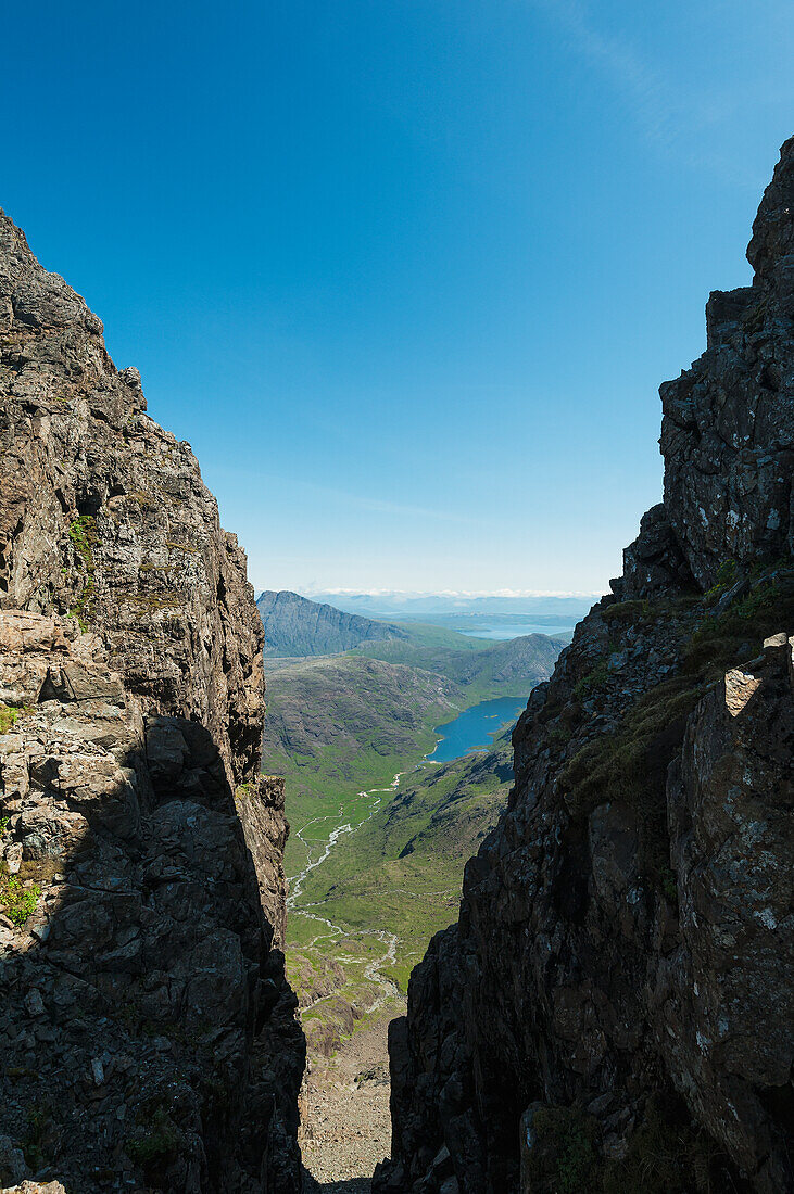 Looking Down From Ridge Of The Black Cuillin To Loch Coruisk; Isle Of Skye, Scotland