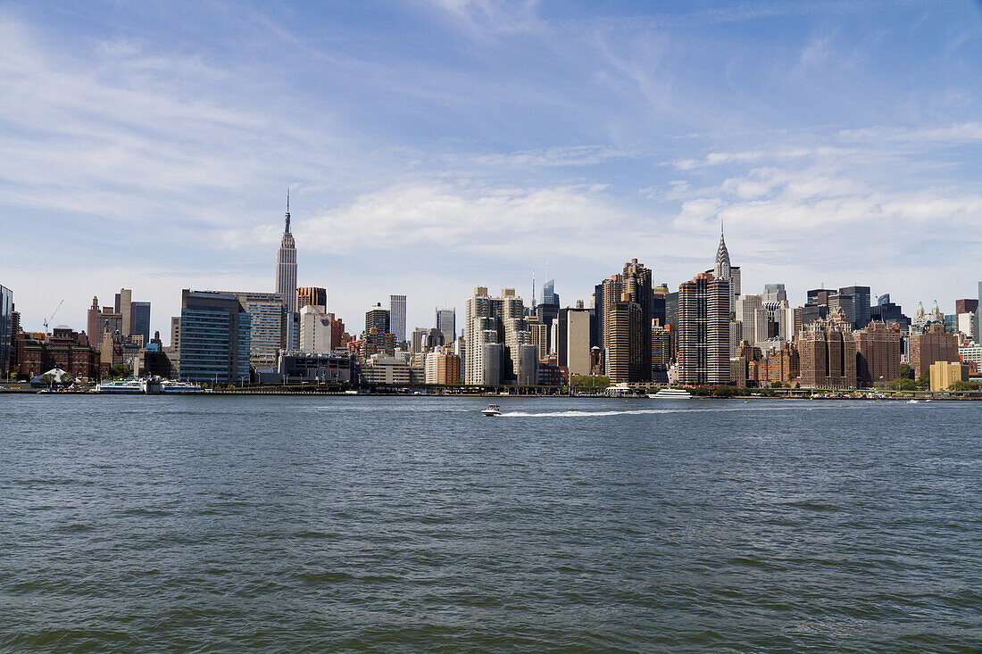 Manhattan Skyline, As Seen From The East River, New York City, New York, United States