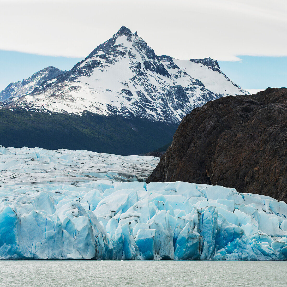 Grey Lake And Grey Glacier, Torres Del Paine National Park; Torres Del Paine, Magallanes And Antartica Chilena Region, Chile