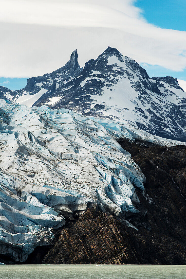 Grey Glacier And Grey Lake, Torres Del Paine National Park; Torres Del Paine, Magallanes And Antartica Chilena Region, Chile