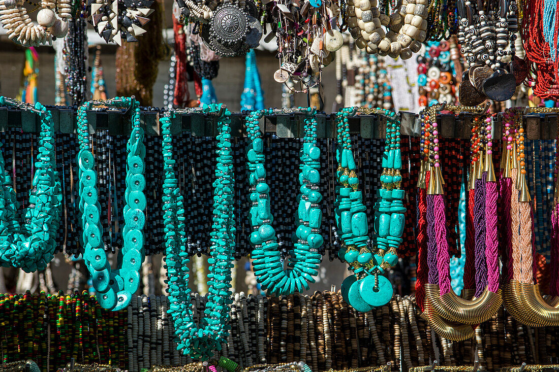 South Africa, Cape Town. Greenmarket Square, popular local handicraft market.