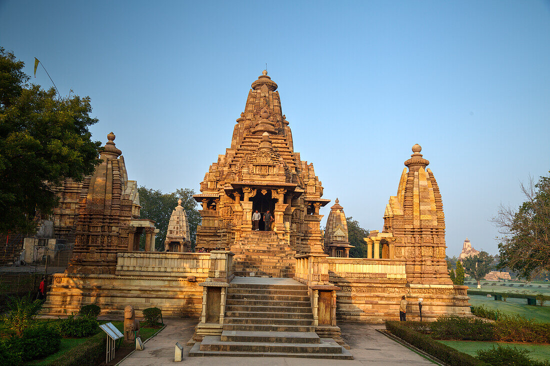 Tempel von Khajuraho, Khajuraho, Madhya Pradesh, Indien.