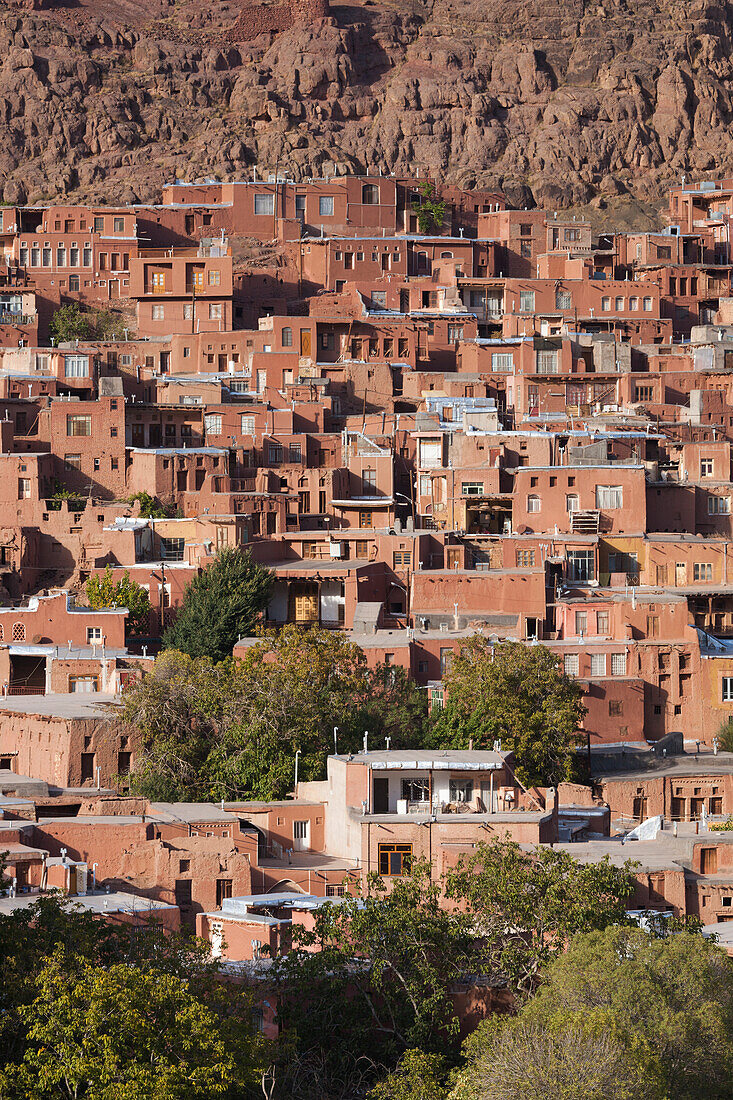Central Iran, Abyaneh, Elevated Village View
