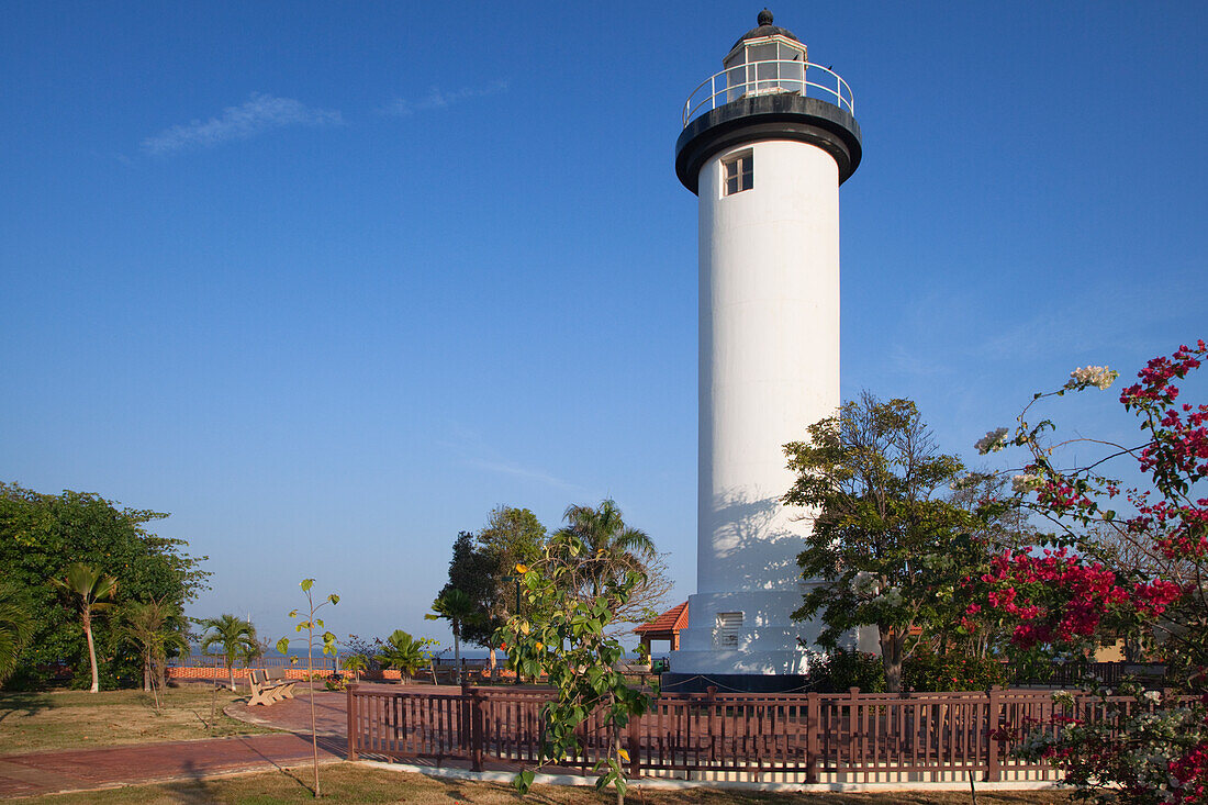 Caribbean, Puerto Rico, Rincon. Scenic with lighthouse