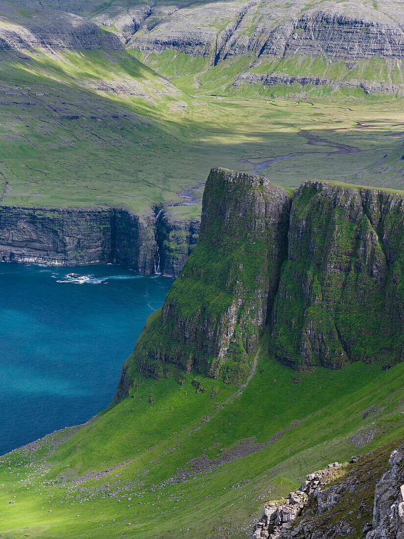 Mountains Of Vagar, Part Of The Faroe Islands. Denmark, Faroe Islands