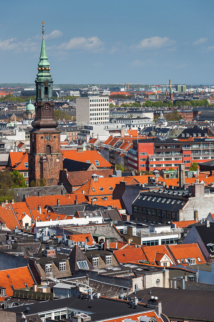 Denmark, Zealand, Copenhagen, elevated city view