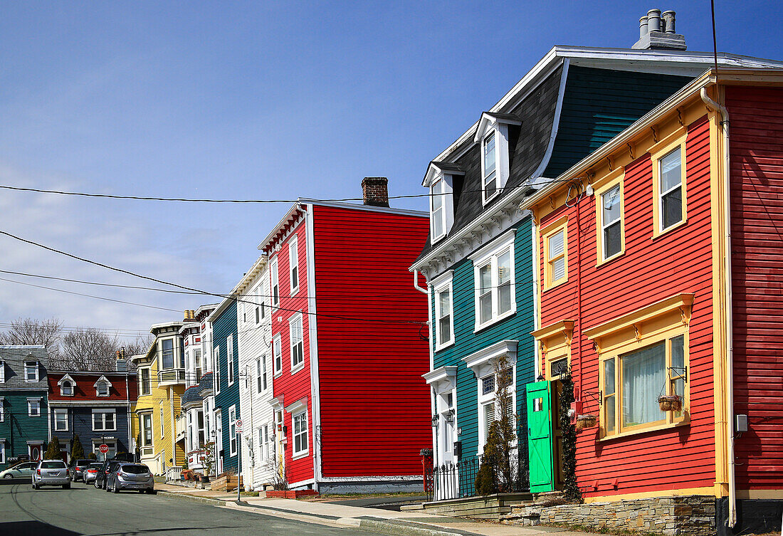 Bunte Häuser in St. John's, Neufundland, Kanada