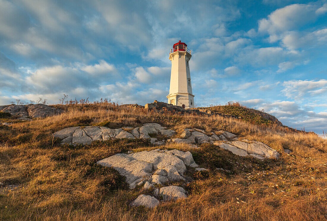 Kanada, Neuschottland, Louisbourg, Louisbourg-Leuchtturm, Abenddämmerung