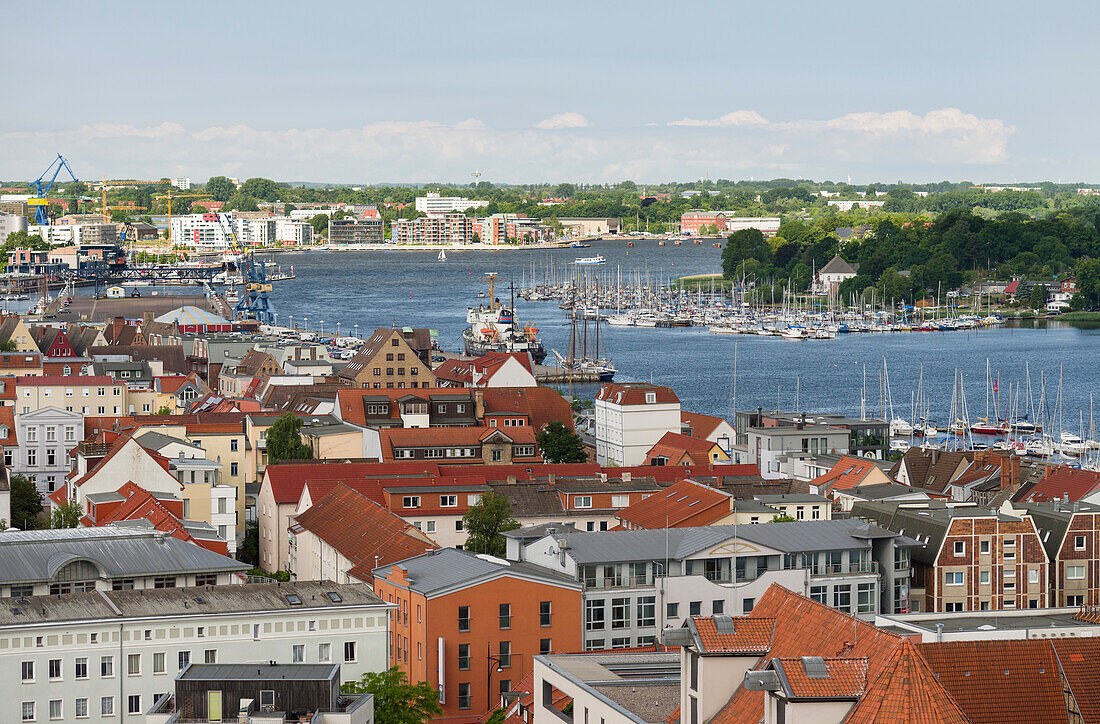 City of Rostock at the coast of the German Baltic Sea. Germany, Mecklenburg-Western Pomerania