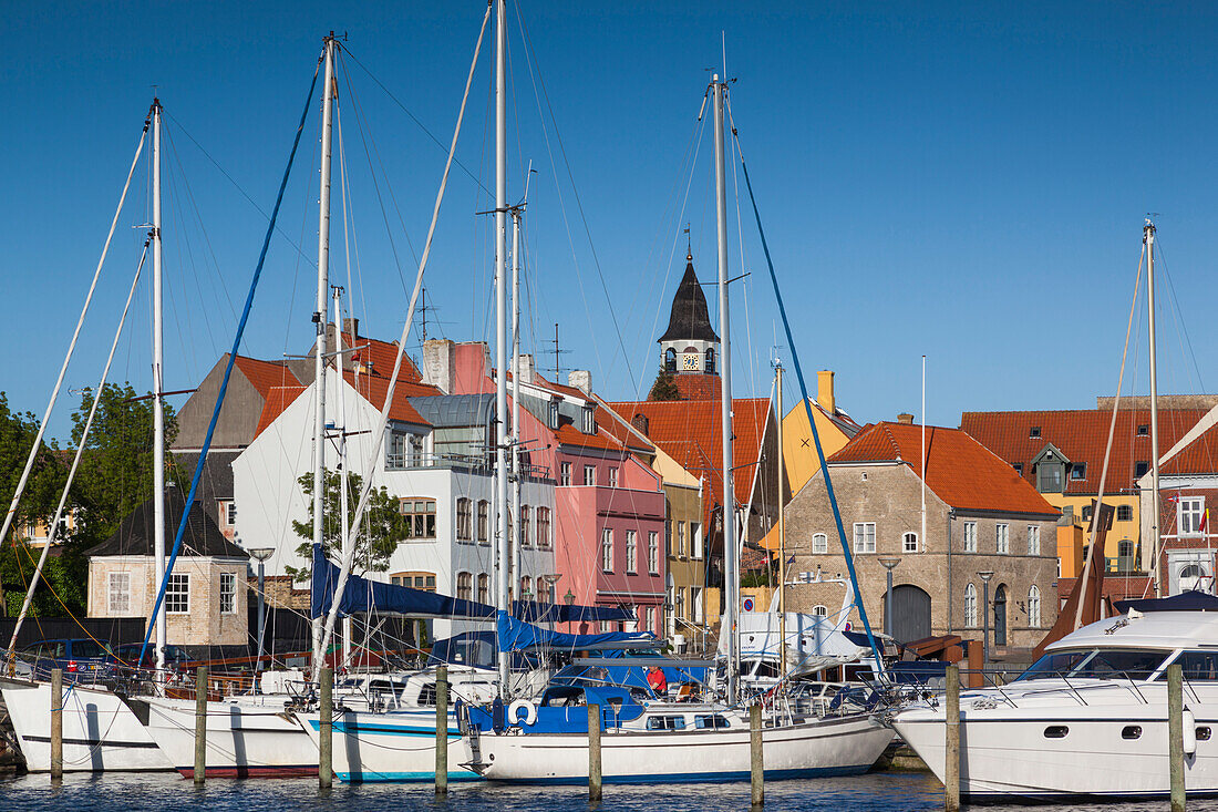 Denmark, Funen, Faaborg, port view