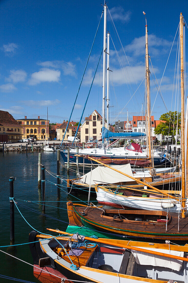 Denmark, Funen, Svendborg, harbor view