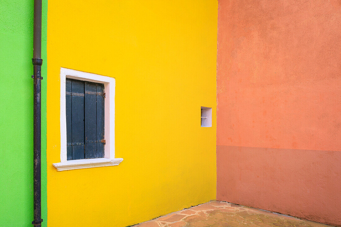 Italy, Burano. Colorful house walls