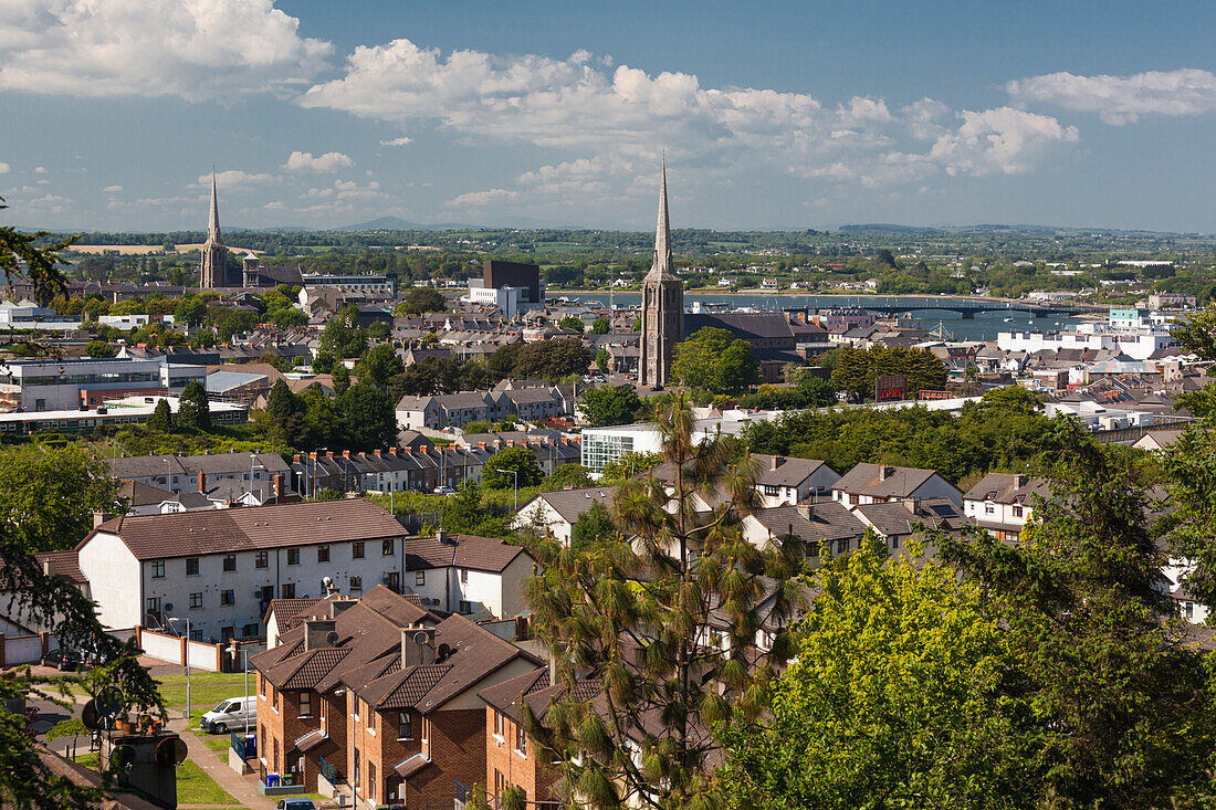 Irland, Grafschaft Wexford, Stadt Wexford, Blick auf die Stadt von oben